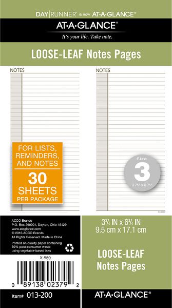 Planner Notes Pages (013-200) (Item # 013-200)