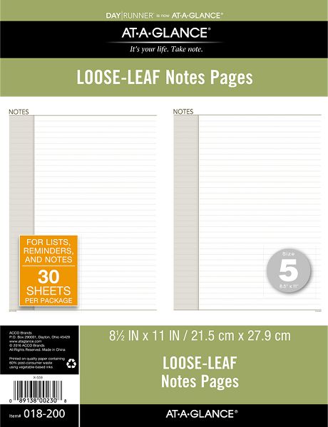 Planner Notes Pages (018-200) (Item # 018-200)