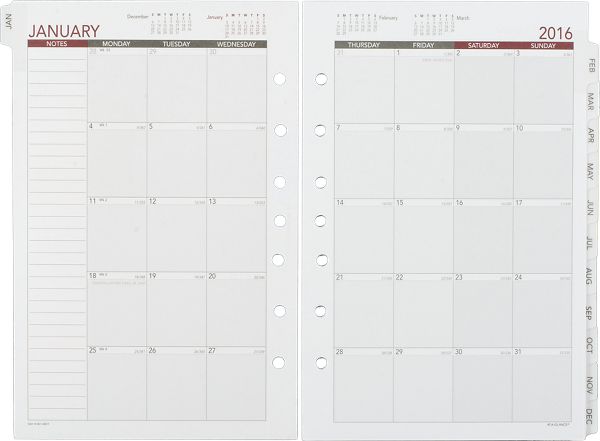2016 Monthly Planner Refills (061-685Y_16) (Item # 061-685Y_16)