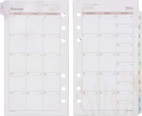 2016 Nature Monthly Planner Refill - Size 3 (063-685_16) (Item # 063-685_16)