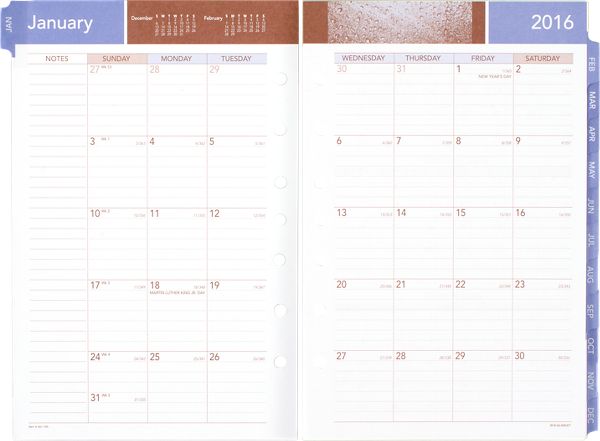 2016 Wedgewood 3-in-1 Weekly Planner Refill (481-785_16) (Item # 481-785_16)