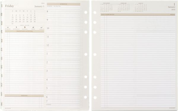 2016 Two-Pages-Per-Day Planner Refill - Size 5 (491-225_16) (Item # 491-225_16)