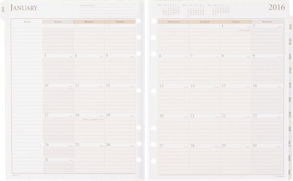 2016 Weekly Calendar Planner Refill (491-285_16) (Item # 491-285_16)