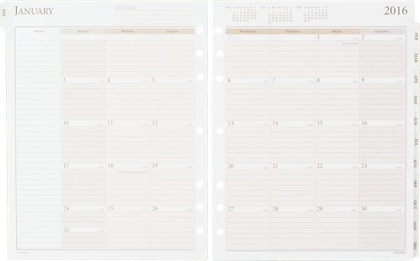 2016 Monthly Planner Refill (491-685_16) (Item # 491-685_16)